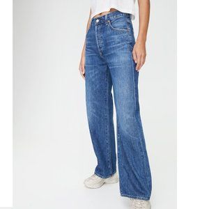 🐈SOLD🐈‍⬛ Citizens of Humanity Flavie Blue Rose High-Waisted Wide-Leg Jeans